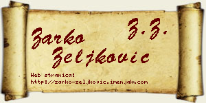 Žarko Zeljković vizit kartica
